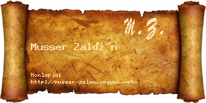 Musser Zalán névjegykártya